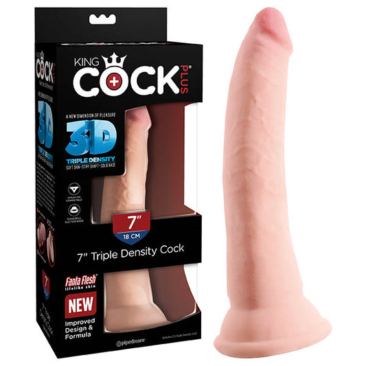 Pipedream King Cock Plus 7" Triple Density Cock Flesh 17.8cm Dong Dildo