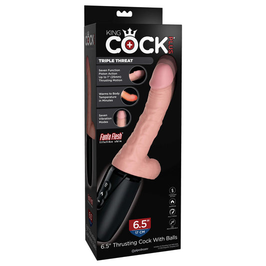 Pipedream King Cock Plus 6.5'' Thrusting Cock with Balls Flesh 16.5cm Thrusting Dong Dildo