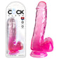 Pipedream King Cock Clear 6" Cock with Balls - Pink 15.2cm Dong Dildo