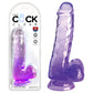 Pipedream King Cock Clear 6" Cock with Balls - Purple 15.2cm Dong Dildo