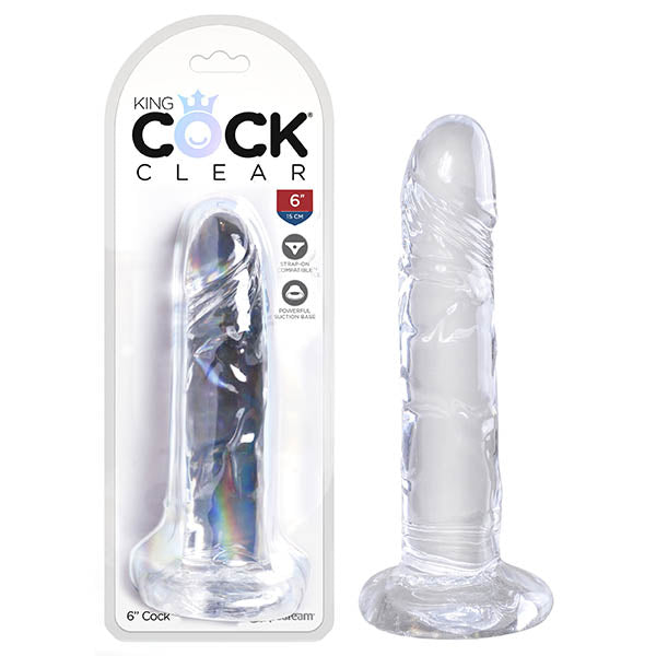 Pipedream King Cock Clear 6" Cock with Balls - Clear 15.2cm Dong Dildo