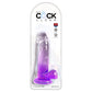 Pipedream King Cock Clear 7" Cock with Balls - Purple 17.8cm Dong Dildo