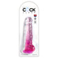 Pipedream King Cock Clear 8" Cock with Balls - Pink 20.3cm Dong Dildo