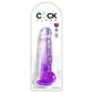 Pipedream King Cock Clear 8" Cock with Balls - Purple 20.3cm Dong Dildo