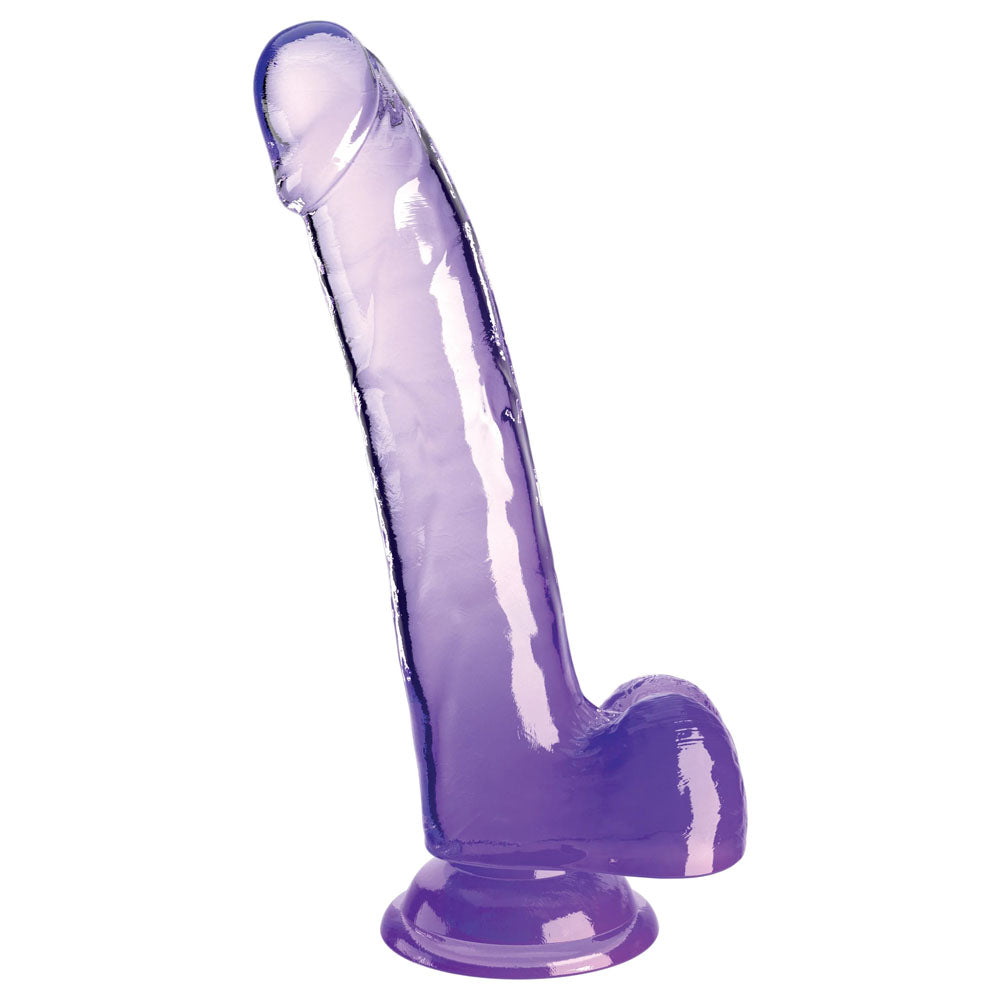 Pipedream King Cock Clear 9" Cock with Balls - Purple 22.9cm Dong Dildo