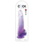 Pipedream King Cock Clear 10" Cock with Balls - Purple 25cm Dong Dildo