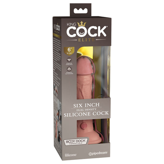 Pipedream King Cock Elite 6" Dual Density Cock - Flesh 15.2cm Dong Dildo