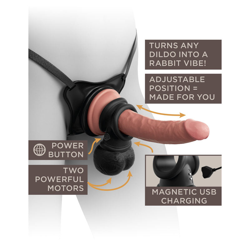 Pipedream King Cock Elite The Crown Jewels Vibrating Silicone Balls Cock Ring