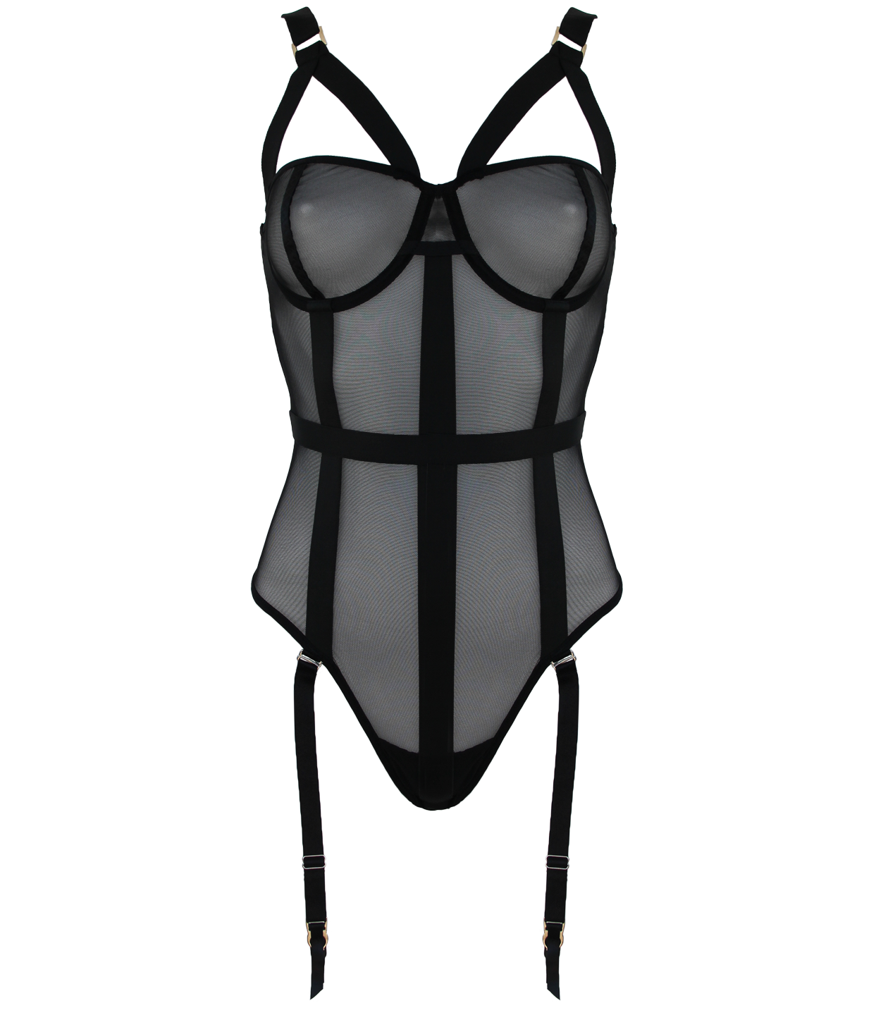 Muse Lingerie Black Mesh One Piece Teddy Size S/M/L/XL