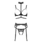 Muse Lingerie Underwire Bra with Open Cupless Bra and Crotchless G-String Size S/M/L/XL