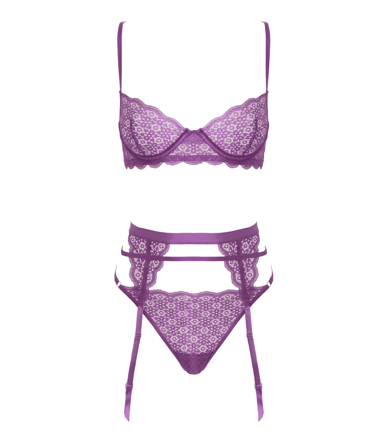 Muse Lingerie 2 Piece Lingerie Purple PL016 - Size S/M/L/XL