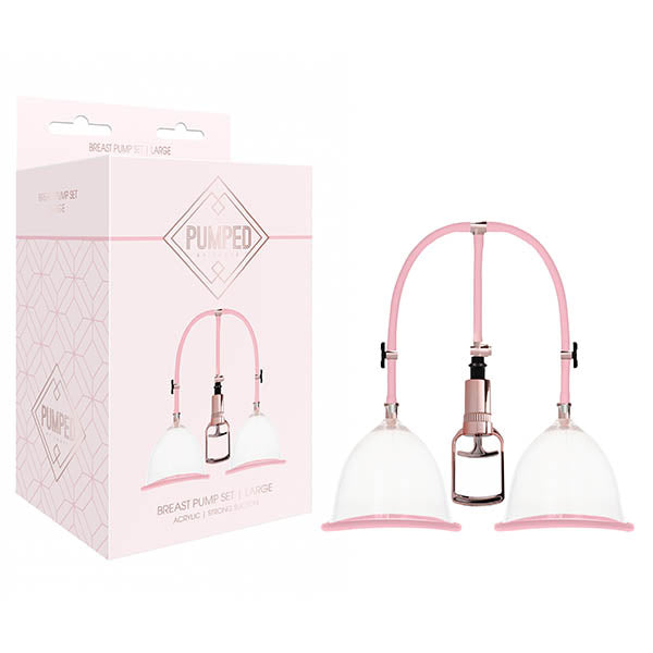 Shots Toys | Pumped Breast Rose Pink Large Breast Pump Set