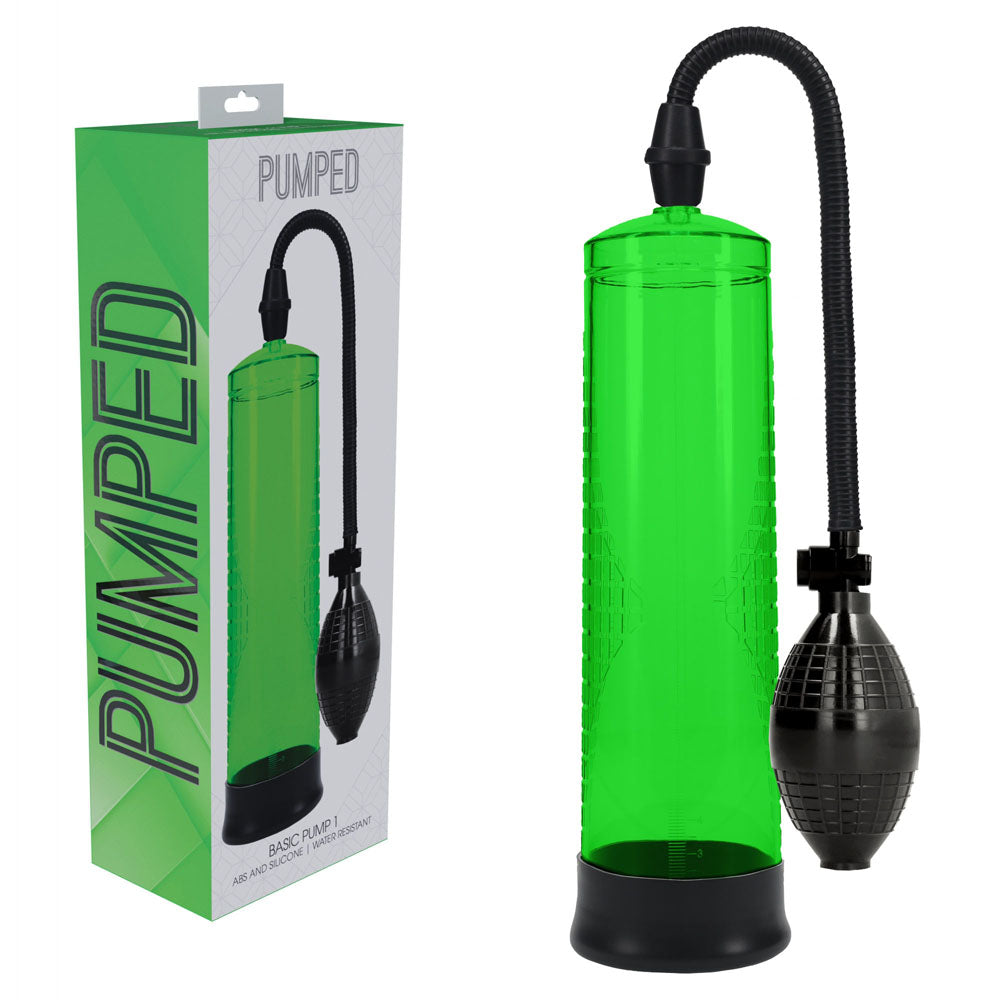 Shots Toys | PUMPED Basic Pump 1 - Green Penis Pump