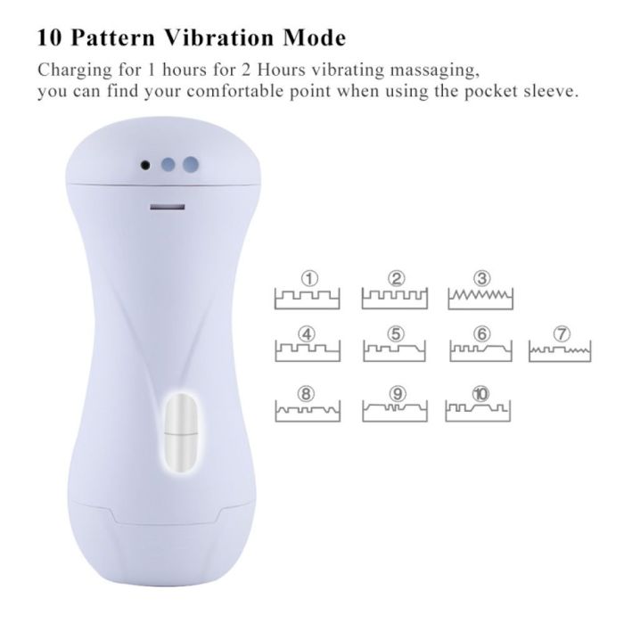 HiSmith - Vibrating Pussy Stroker with White Case (KlicLok)