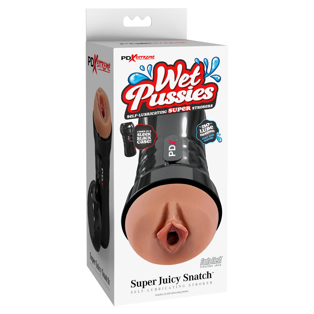 Pipedream PDX Extreme - Wet Pussies - Super Juicy Snatch - Self Lubricating Brown Vagina Stroker