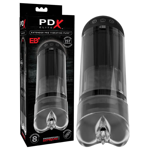 Pipedream PDX Elite Extender Pro Vibrating Penis Pump - USB Rechargeable Powered Penis Pump