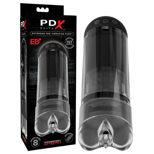 Pipedream PDX Elite Extender Pro Vibrating Penis Pump - USB Rechargeable Powered Penis Pump