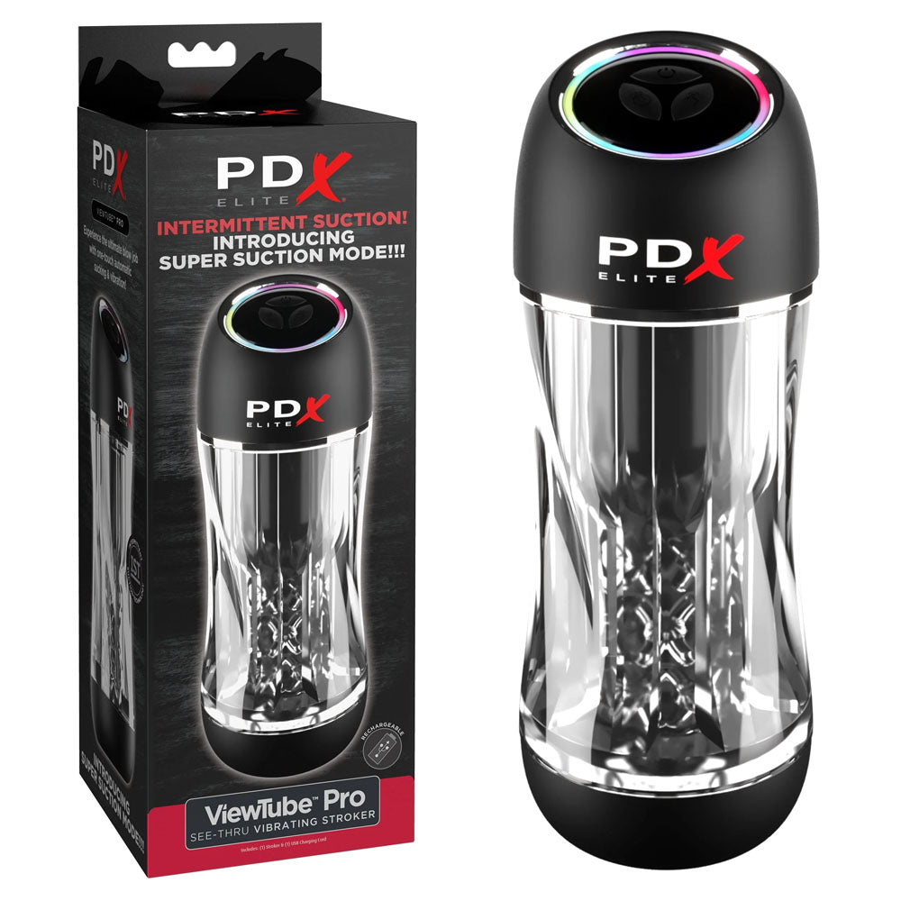 Pipedream PDX Elite ViewTube Pro Clear USB Rechargeable Auto Sucking Stroker