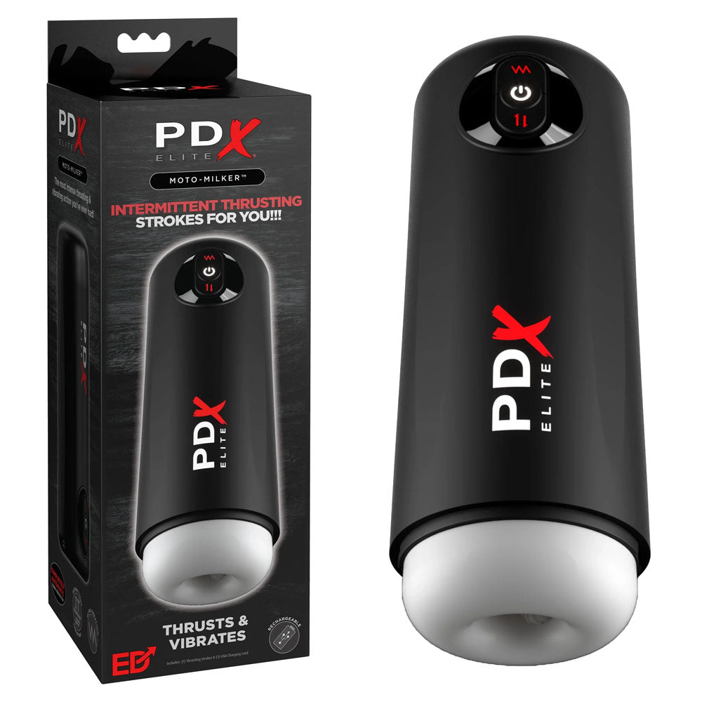 Pipedream PDX Elite Moto Milker Thrusting & Vibrating Auto Stroker