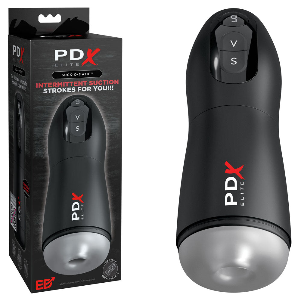 Pipedream PDX Elite Suck-O-Matic - USB Rechargeable Sucking & Vibrating Masturbator