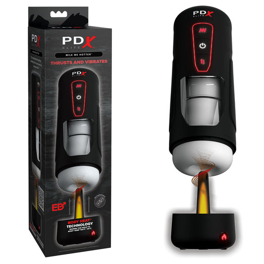 Pipedream PDX Elite Milk Me Hotter - USB Rechargeable Thrusting Heating & Vibrating Auto Stroker