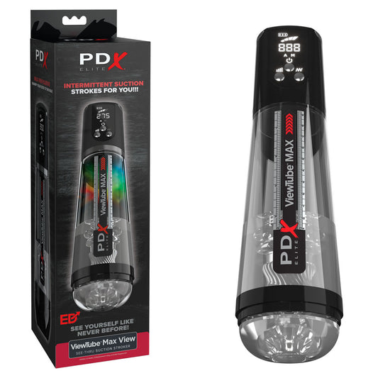 Pipedream PDX Elite ViewTube MAX View - Clear USB Rechargeable Suction Auto Stroker