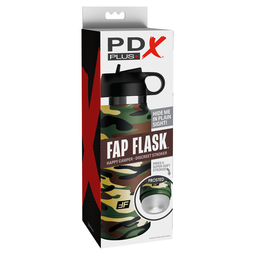 Pipedream PDX Plus Fap Flask - Happy Camper - Frosted Discreet Stroker