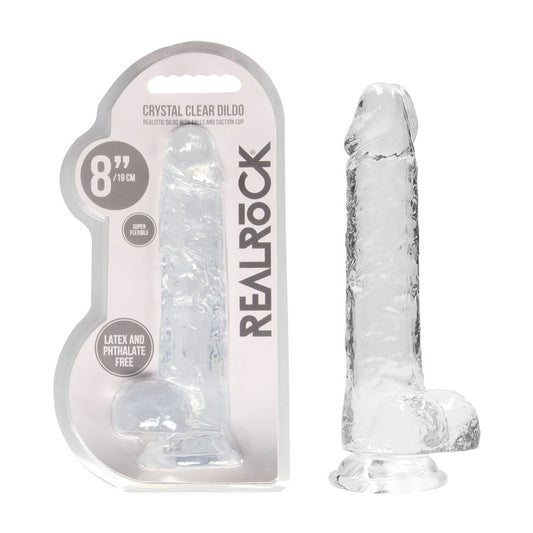 Shots Toys | REALROCK Crystal Clear 8" / 19cm Realistic Dildo with Balls - Transparent