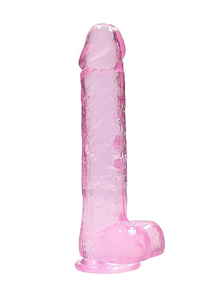 Shots Toys | REALROCK Crystal Clear 9" / 22cm Realistic Dildo with Balls - Pink