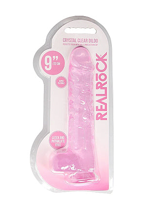 Shots Toys | REALROCK Crystal Clear 9" / 22cm Realistic Dildo with Balls - Pink