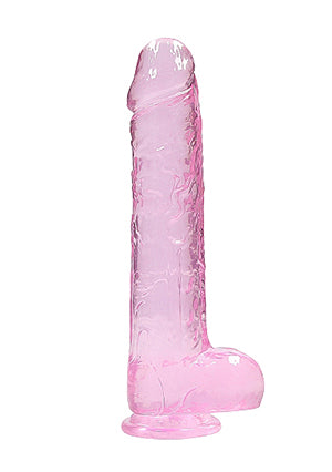 Shots Toys | REALROCK Crystal Clear 9" / 22cm Realistic Dildo with Balls - Pink