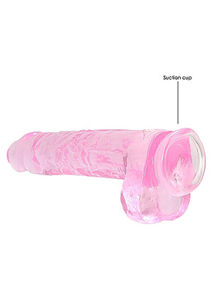 Shots Toys | REALROCK Crystal Clear 9" / 22cm Realistic Dildo with Balls - Pink