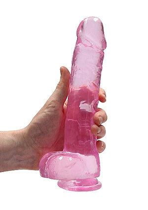 Shots Toys | REALROCK Crystal Clear 9" / 22cm Realistic Dildo with Balls - Pink