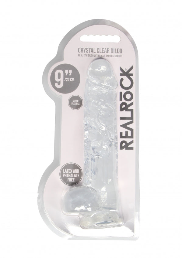 Shots Toys | REALROCK Crystal Clear 9" / 22cm Realistic Dildo with Balls - Transparent