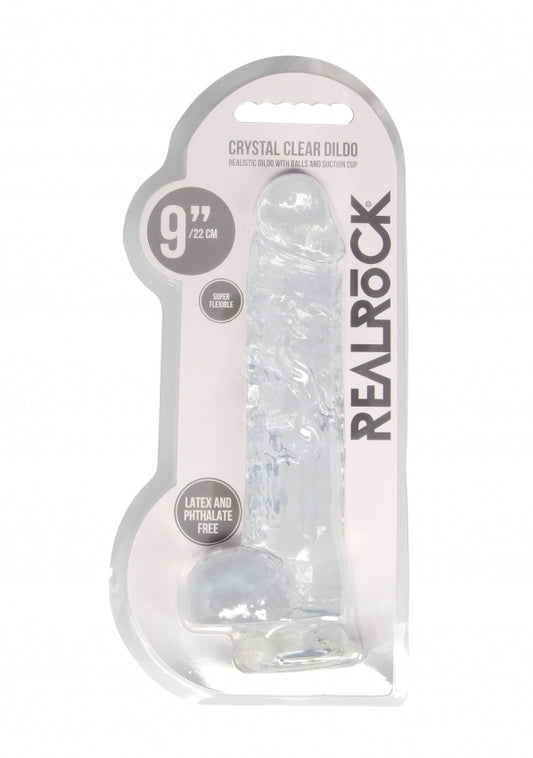 Shots Toys | REALROCK Crystal Clear 9" / 22cm Realistic Dildo with Balls - Transparent