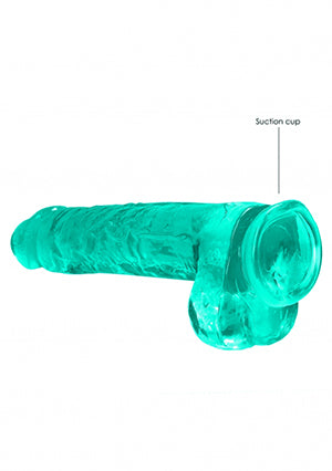 Shots Toys | REALROCK Crystal Clear 9" / 22cm Realistic Dildo with Balls - Turquoise