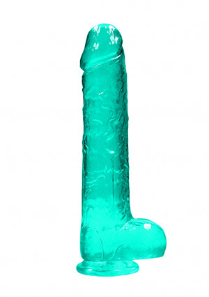 Shots Toys | REALROCK Crystal Clear 9" / 22cm Realistic Dildo with Balls - Turquoise