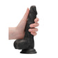 Shots Toys | REALROCK 7" Realistic Dong with Testicles - Black 17.8cm Dildo