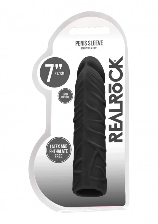 Shots Toys | REALROCK Penis Sleeve 7" - Black