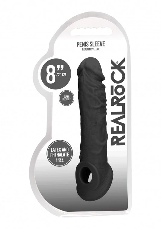 Shots Toys | REALROCK Penis Sleeve 8" - Black