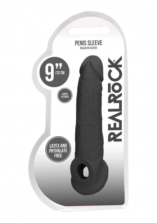 Shots Toys | REALROCK Penis Sleeve 9" - Black