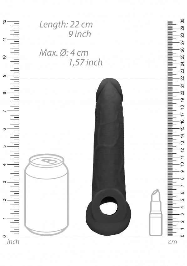 Shots Toys | REALROCK Penis Sleeve 9" - Black