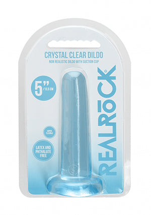 Shots Toys | REALROCK Crystal Clear 5" / 13.5cm Non Realistic Dildo with Suction Cup - Blue