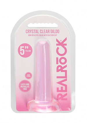 Shots Toys | REALROCK Crystal Clear 5" / 13.5cm Non Realistic Dildo with Suction Cup - Pink