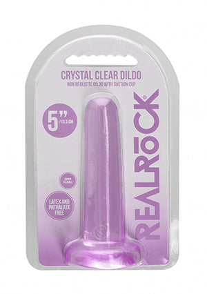 Shots Toys | REALROCK Crystal Clear 5" / 13.5cm Non Realistic Dildo with Suction Cup - Purple