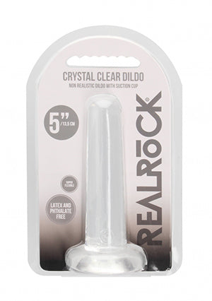 Shots Toys | REALROCK Crystal Clear 5" / 13.5cm Non Realistic Dildo with Suction Cup - Transparent