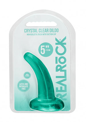 Shots Toys | REALROCK Crystal Clear 5" / 12cm Non Realistic Dildo with Suction Cup - Turquoise