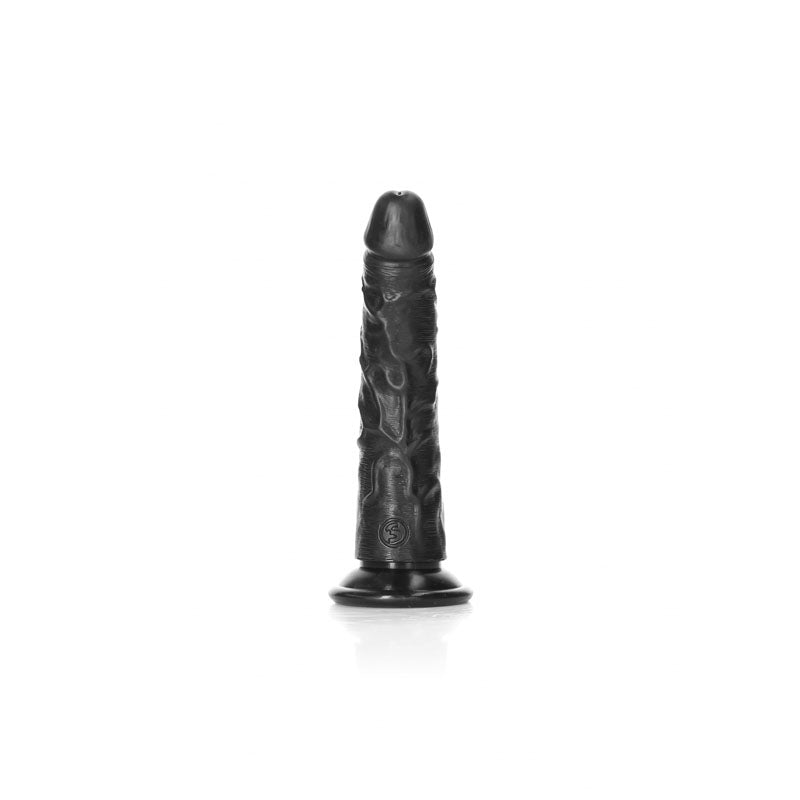 REALROCK Realistic Slim Dildo without Balls - Black 15.5cm (6") Dong