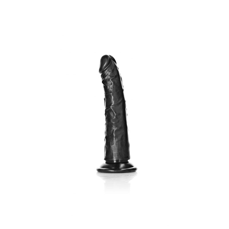 REALROCK Realistic Slim Dildo without Balls - Black 15.5cm (6") Dong