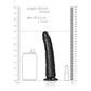 REALROCK Realistic Slim Dildo without Balls - Black 18cm (7") Dong